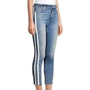 7 For All Mankind Racing Stripe Mid-Rise Ankle Skinny Jeans